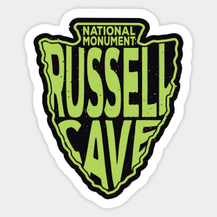 Russell Cave National Monument name arrowhead Sticker